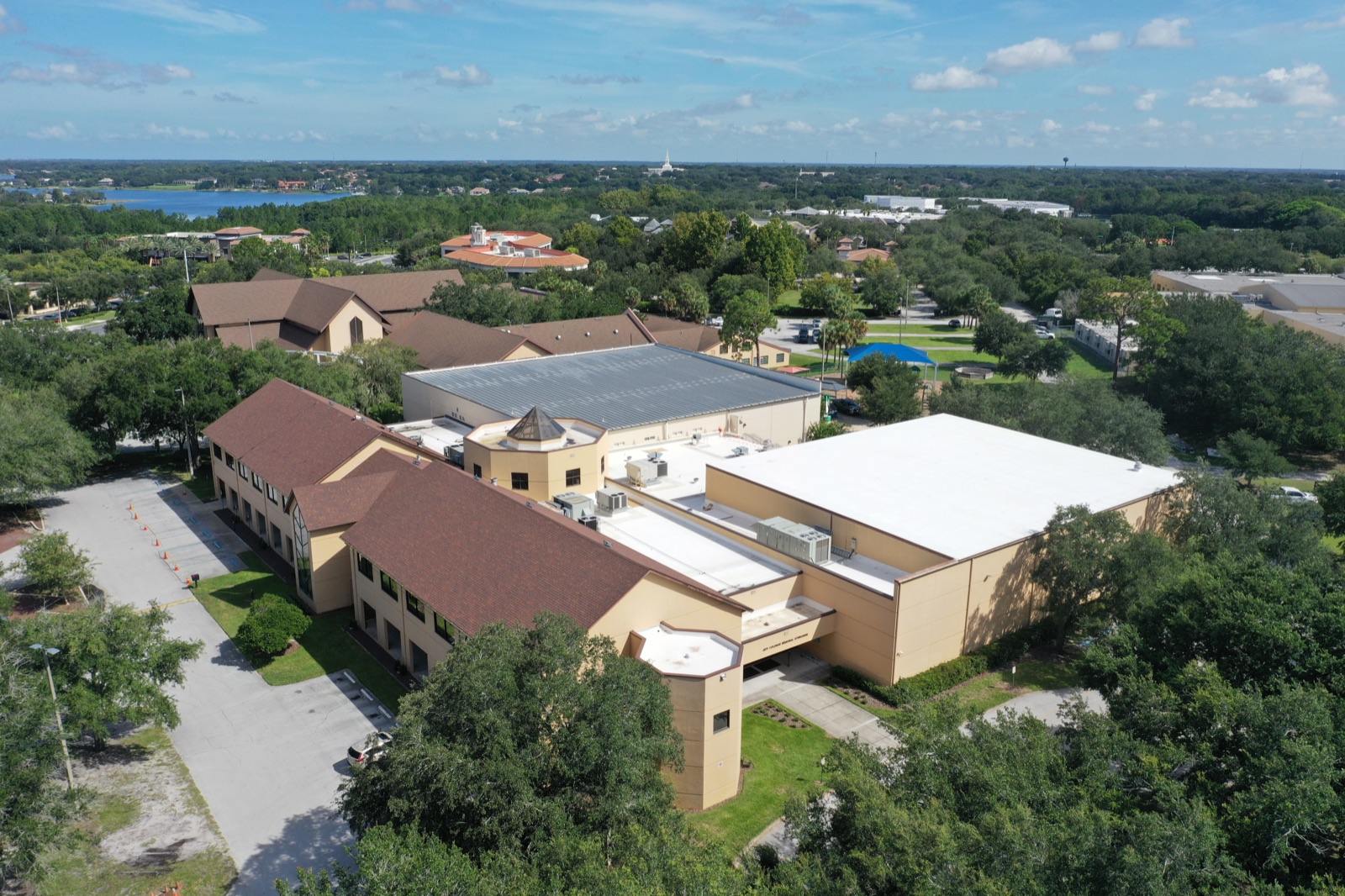 Aerial view of the St. Luke's campus before solar construction began