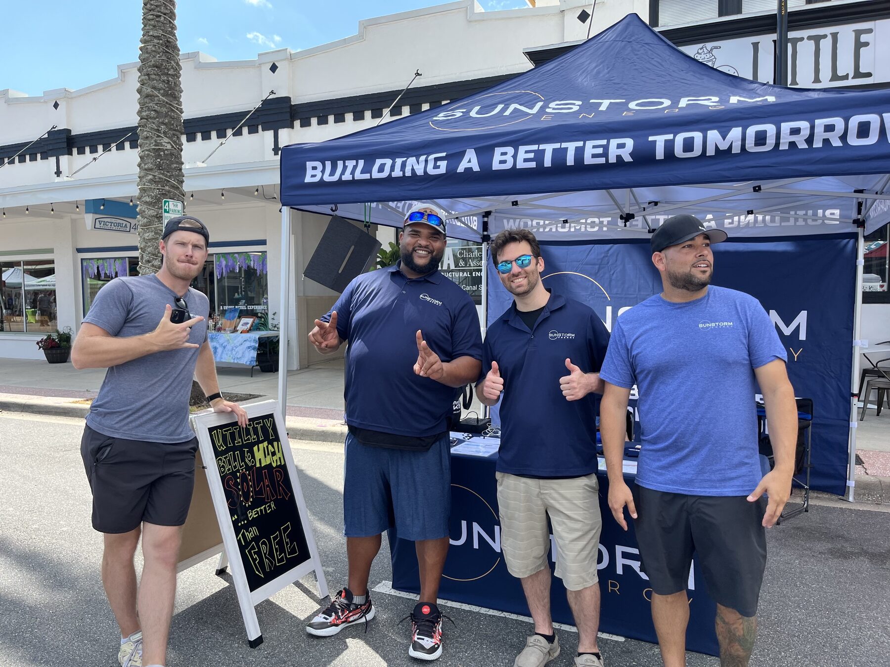 Sunstorm Energy team members at the company’s event booth